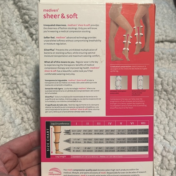 Mediven 39604 compression stocking 20-30mmHg natural full panty open toe IV - Picture 5 of 6